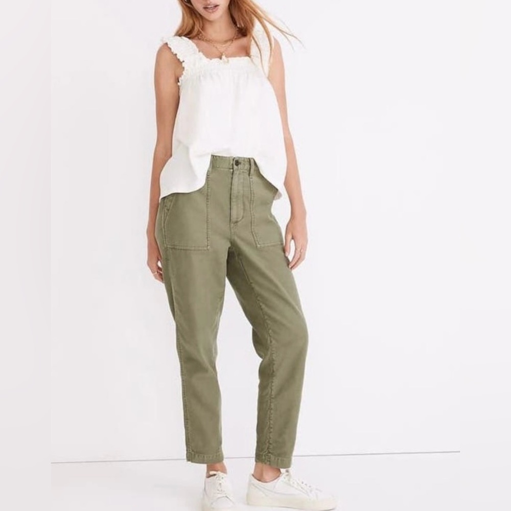 Madewell Griff Tapered Fatigue Cargo Pants Green